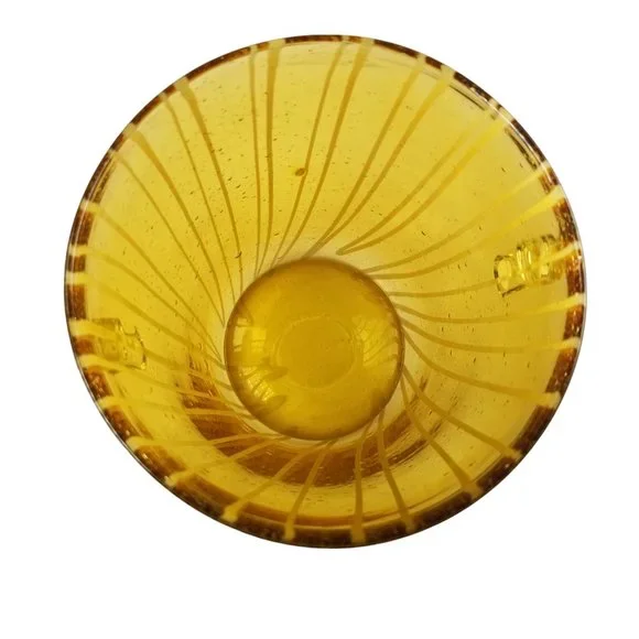 Murano Ice Bin Venini for Disaronno, Handblown Italian Art Glass, Amber & White - Picture 4 of 9